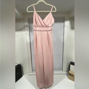 Francescas Jumpsuit Large Womens Pink V Neck Sleeveless 🌸